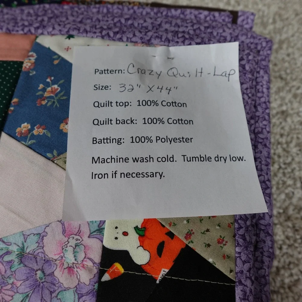 Handmade crazy quilt